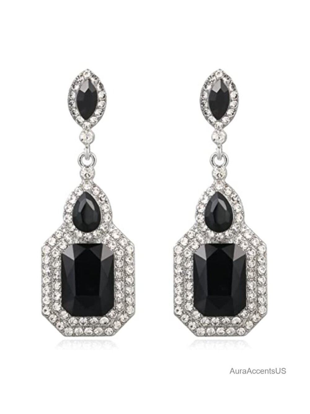 Rhinestone Dangle Drop Statement Earrings for Women Pierced